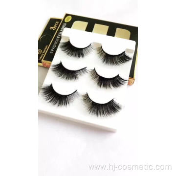 Double 3D Remy hair False Eyelashes Free sample best price fake eyelashes 3d mink with custom boxes